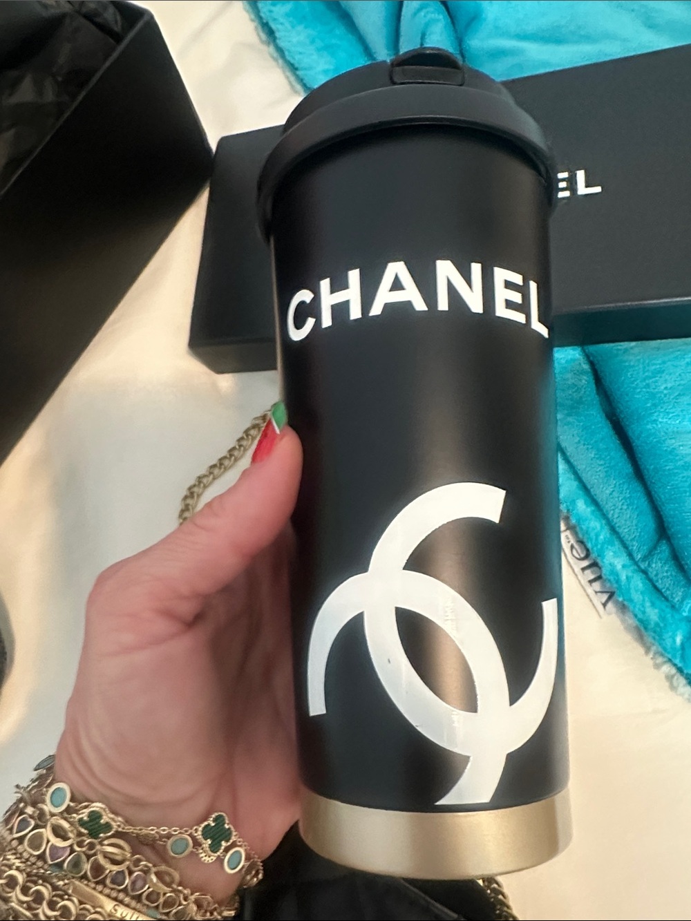 GWP - Quilted Lambskin Chain Bottle Holder - Picture 3 of 8